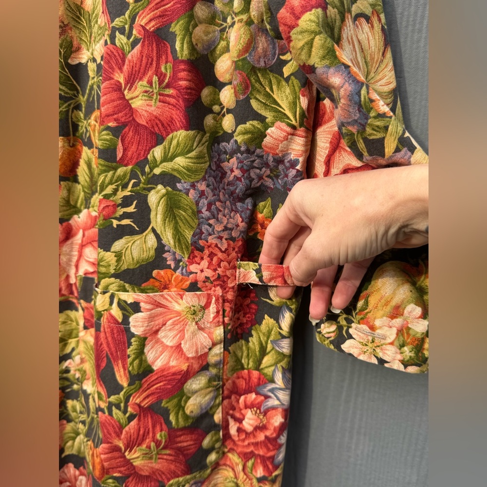 Gianna Rose 90s Floral Tapestry Utility Work Coat Size LG - Picture 12 of 16